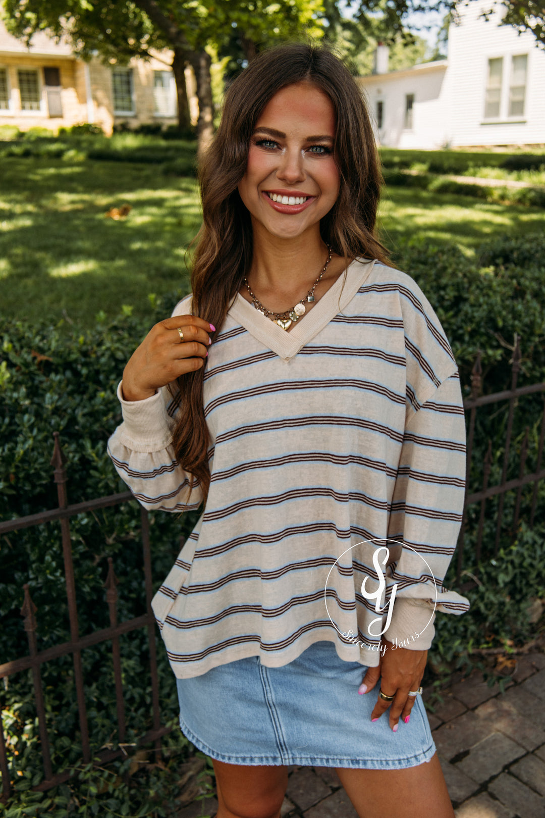Stripe Season Top - Oatmeal Multi