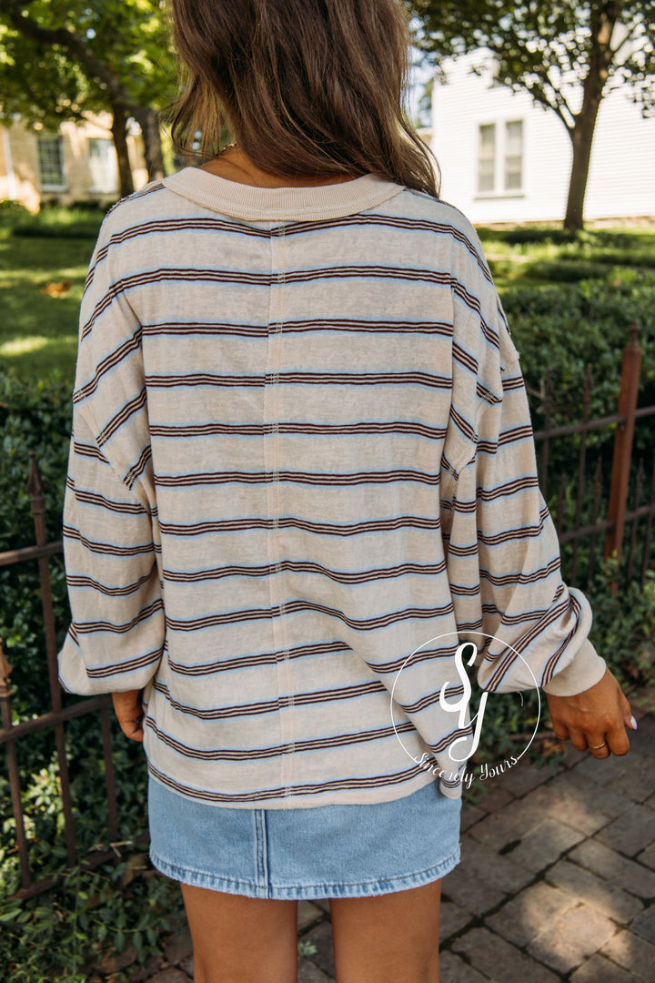 Stripe Season Top - Oatmeal Multi