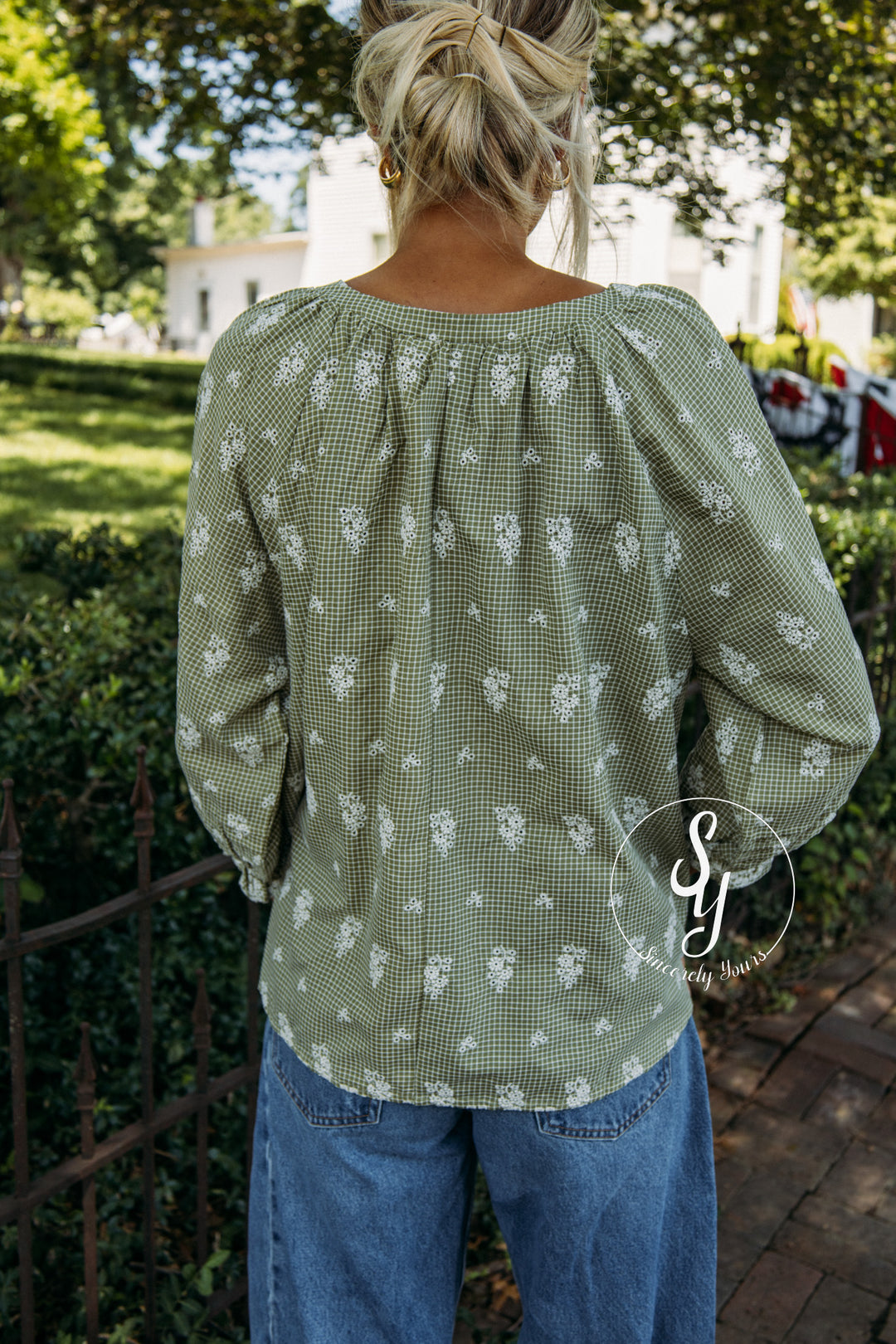 Petal Lane Blouse - Grass Green
