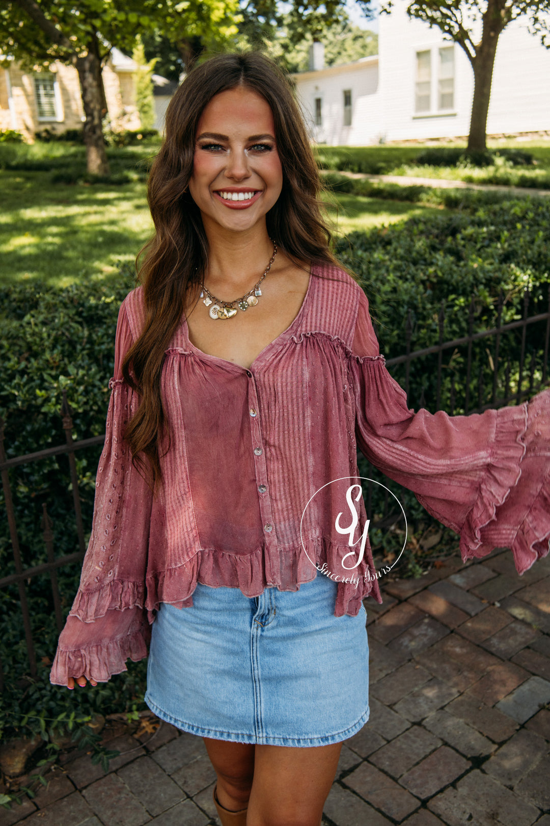 Timeless Touch Blouse - Garnet