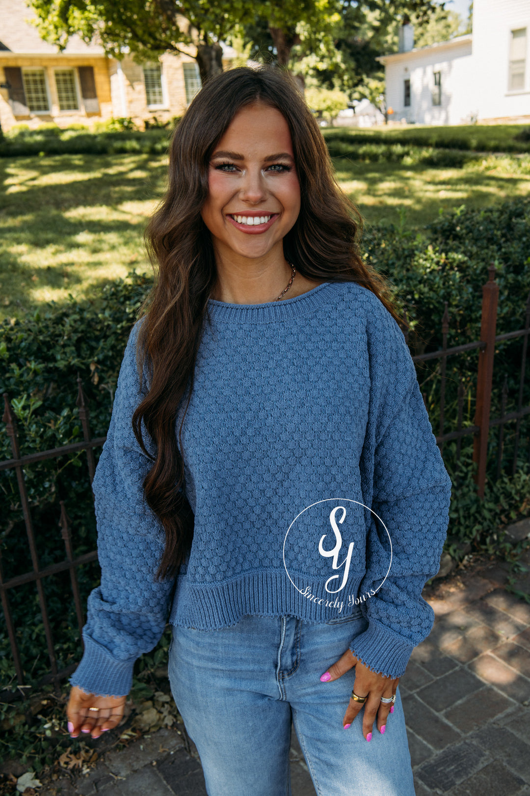 Charmed Cozy Sweater - Denim