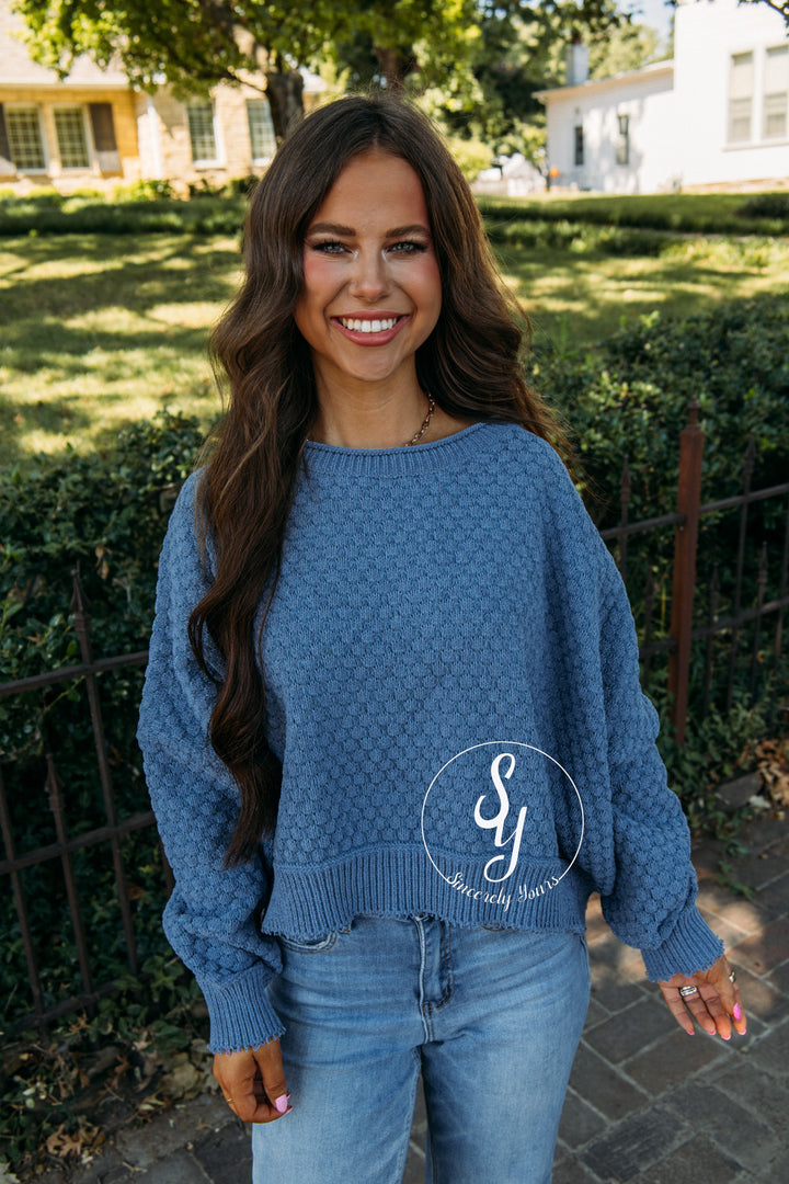Charmed Cozy Sweater - Denim