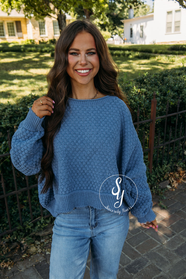 Charmed Cozy Sweater - Denim
