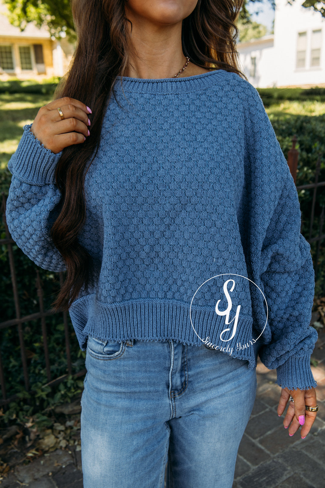 Charmed Cozy Sweater - Denim