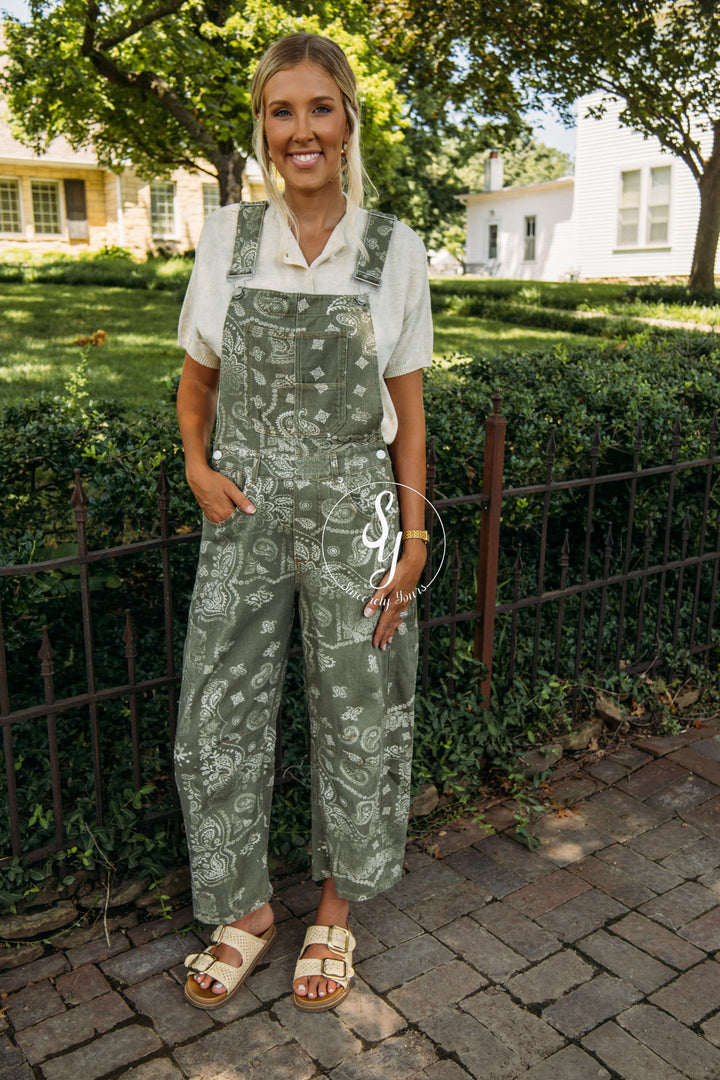 Casually Chic Overall - Vintage Army