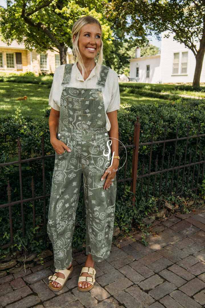 Casually Chic Overall - Vintage Army