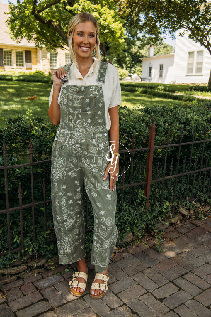 Casually Chic Overall - Vintage Army