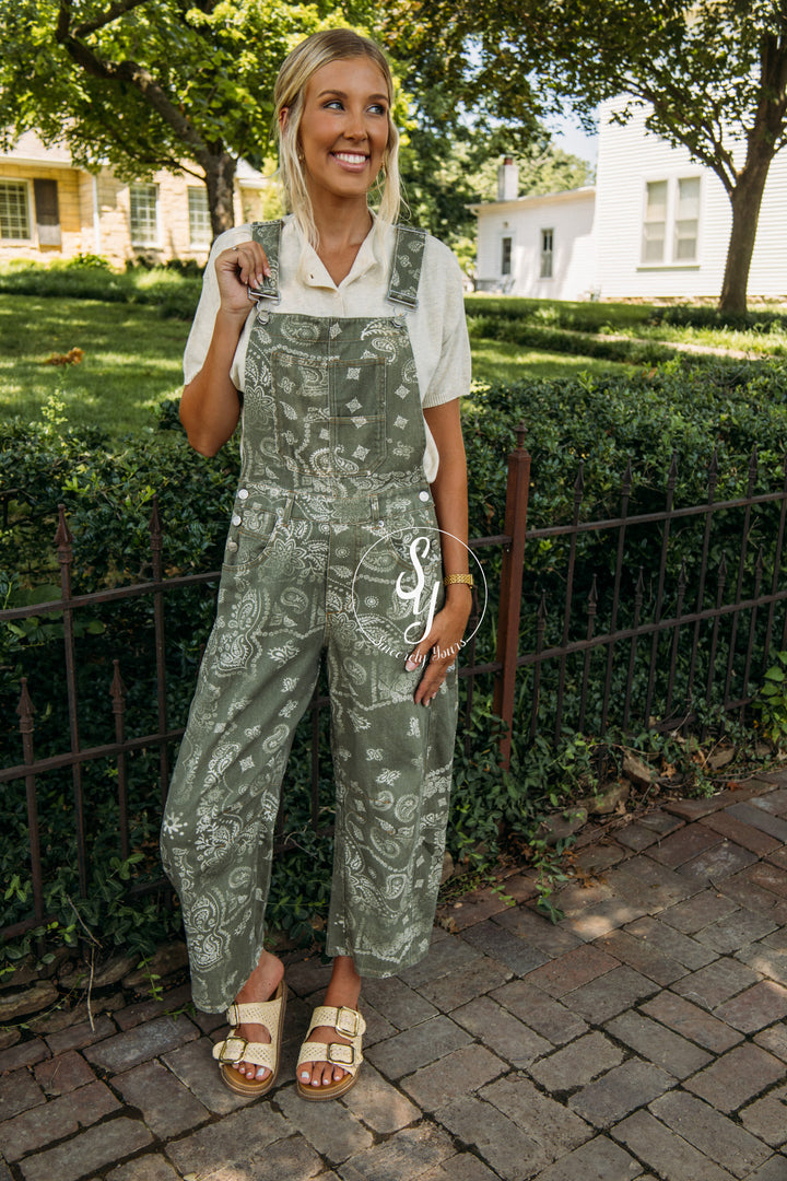 Casually Chic Overall - Vintage Army