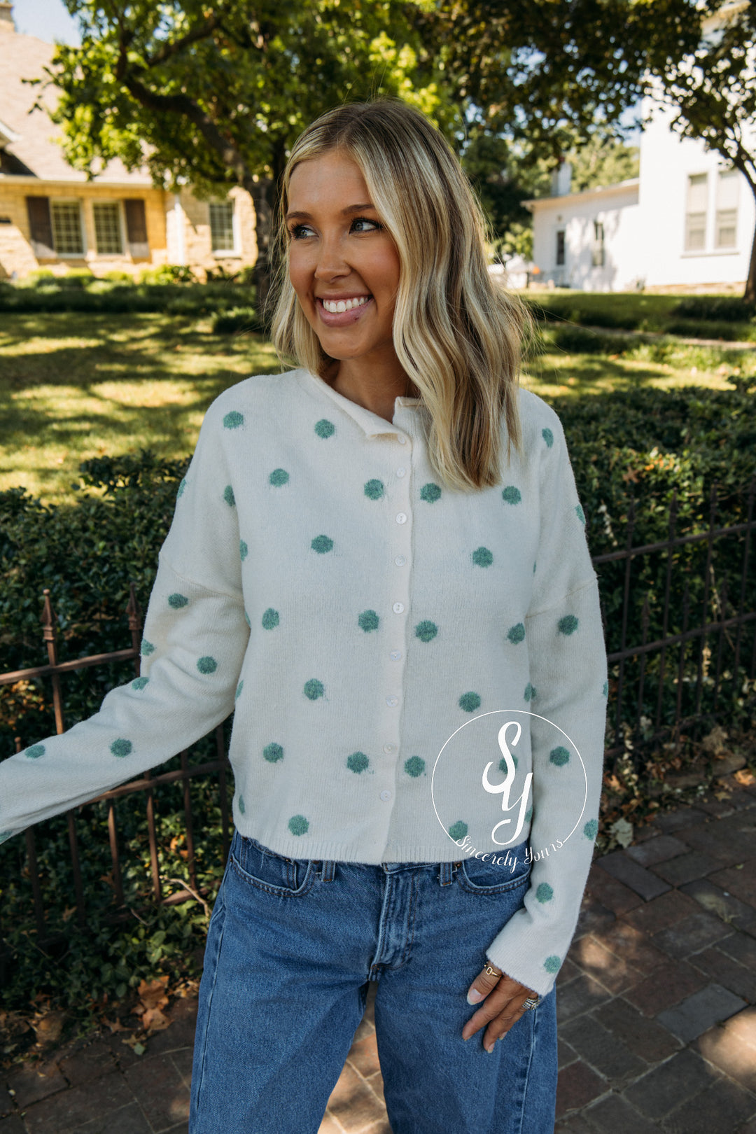 Layered Love Polka Dot Cardigan - Vanilla