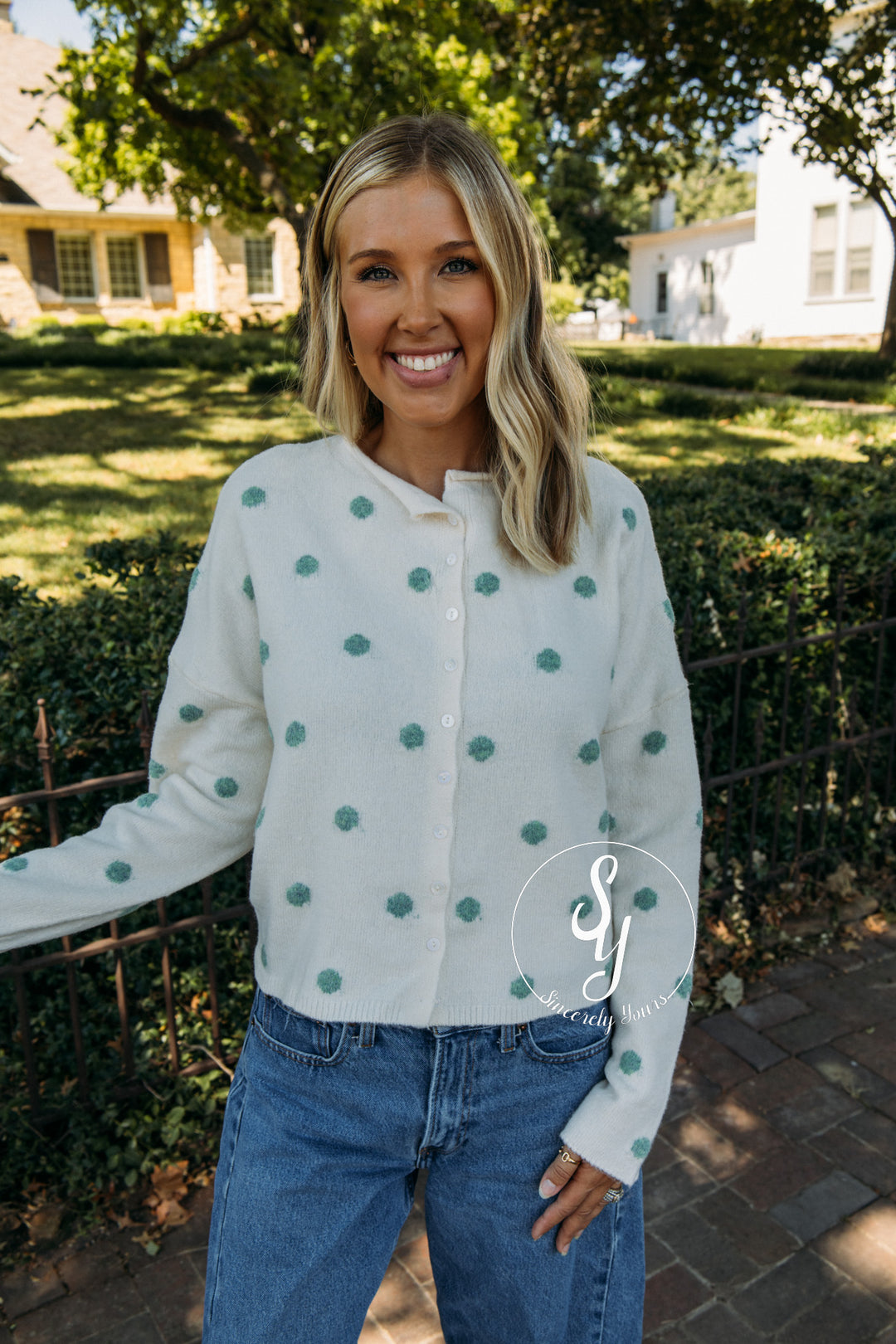 Layered Love Polka Dot Cardigan - Vanilla