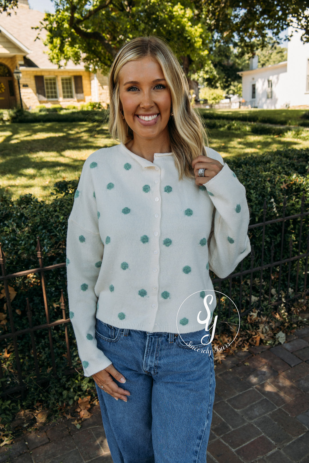 Layered Love Polka Dot Cardigan - Vanilla
