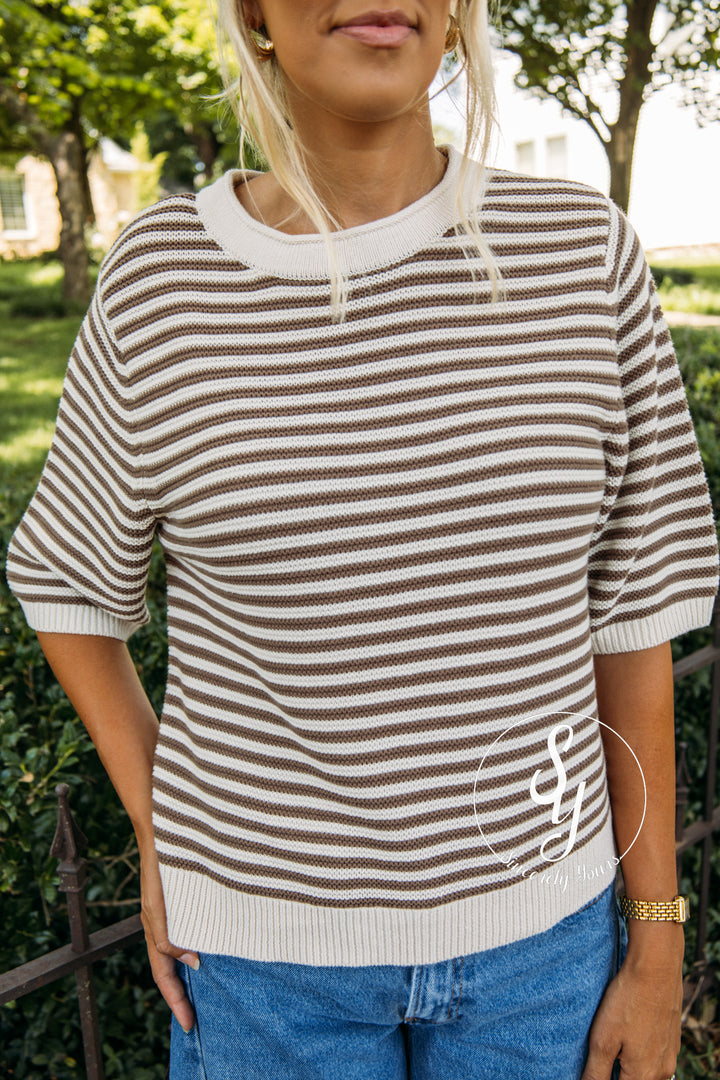 Love The Stripe Sweater - Cream
