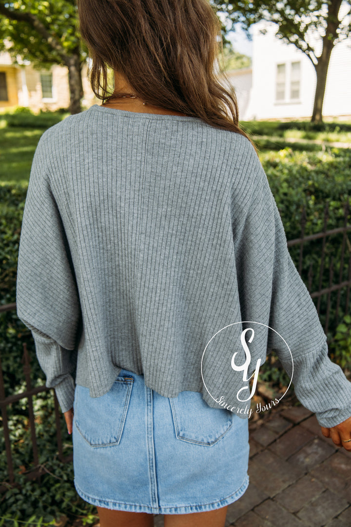 Falling For Comfort Sweater - Heather Grey