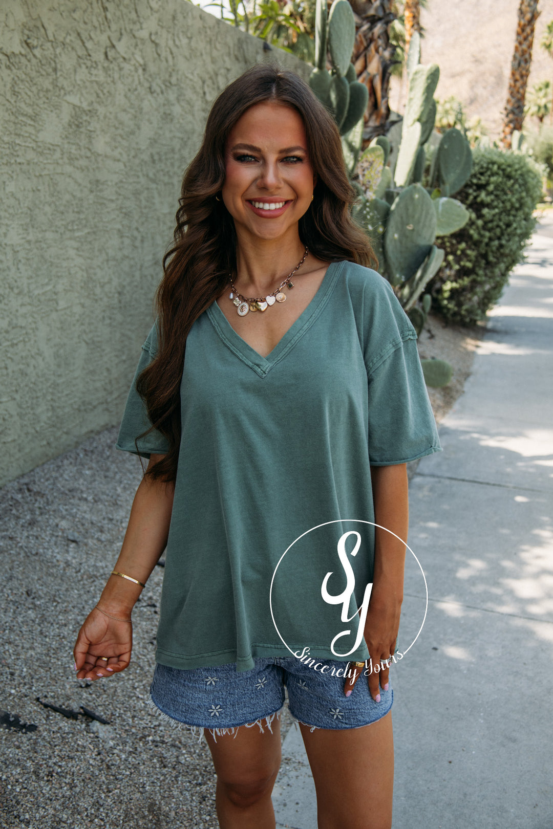 Easy Going Feels Top - Dusty Green
