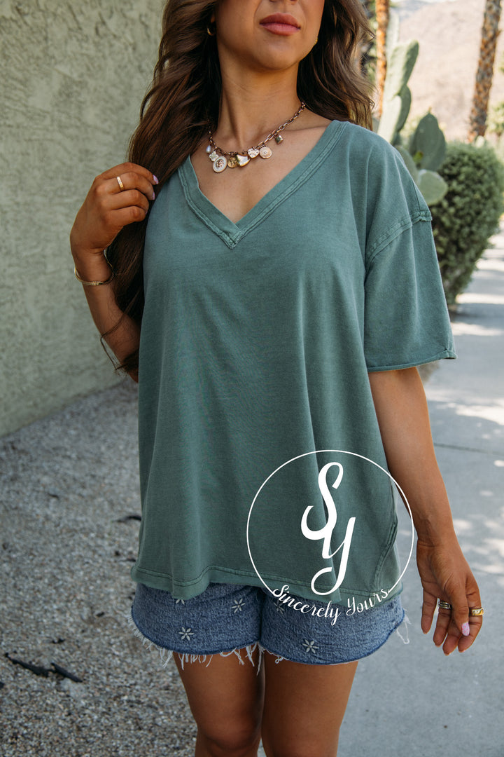 Easy Going Feels Top - Dusty Green