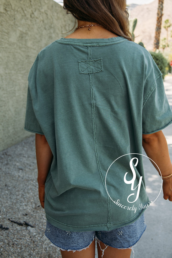 Easy Going Feels Top - Dusty Green