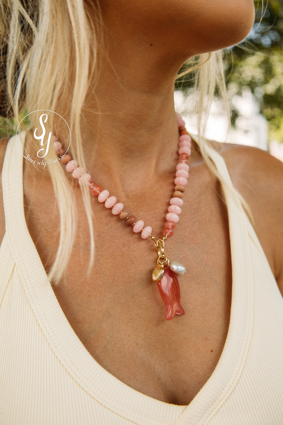 Easy Tide Necklace - Pink