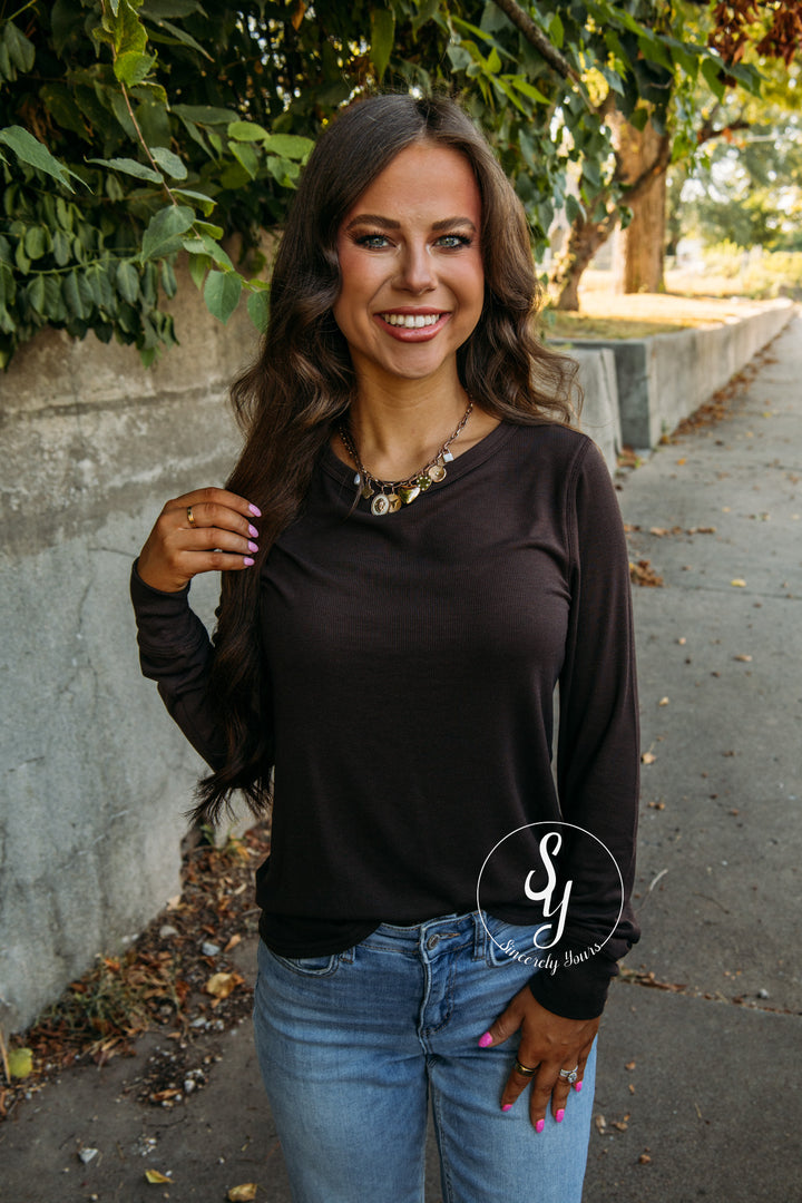 Ember Basic Top - Coffee Bean