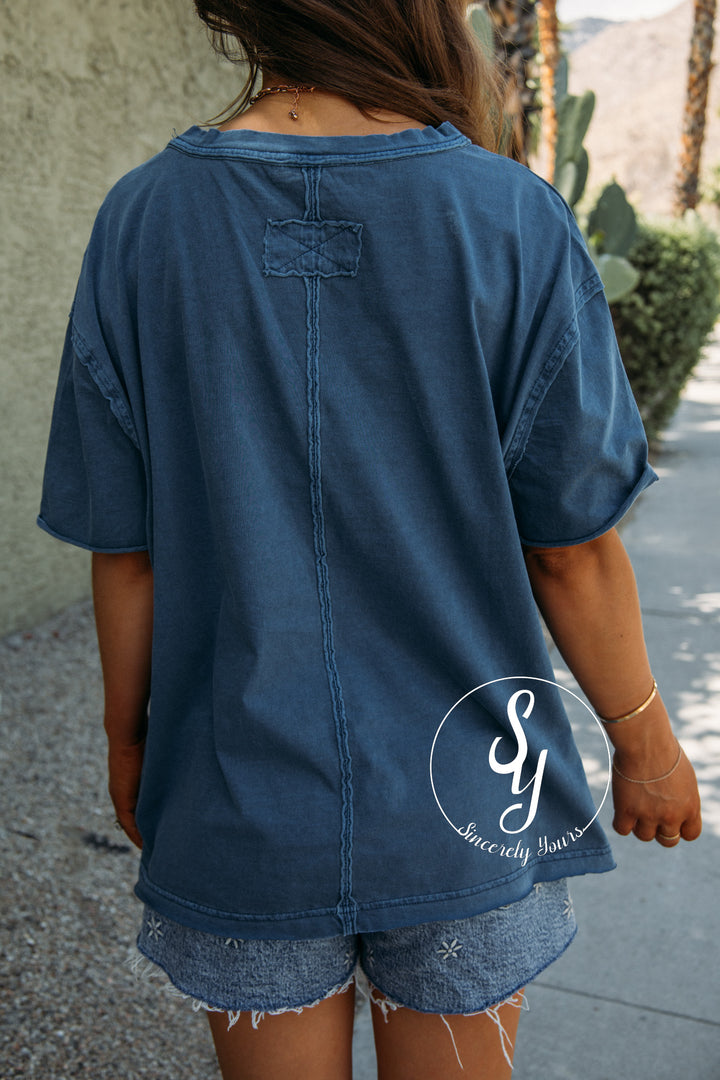 Easy Going Feels Top - Vintage Blue