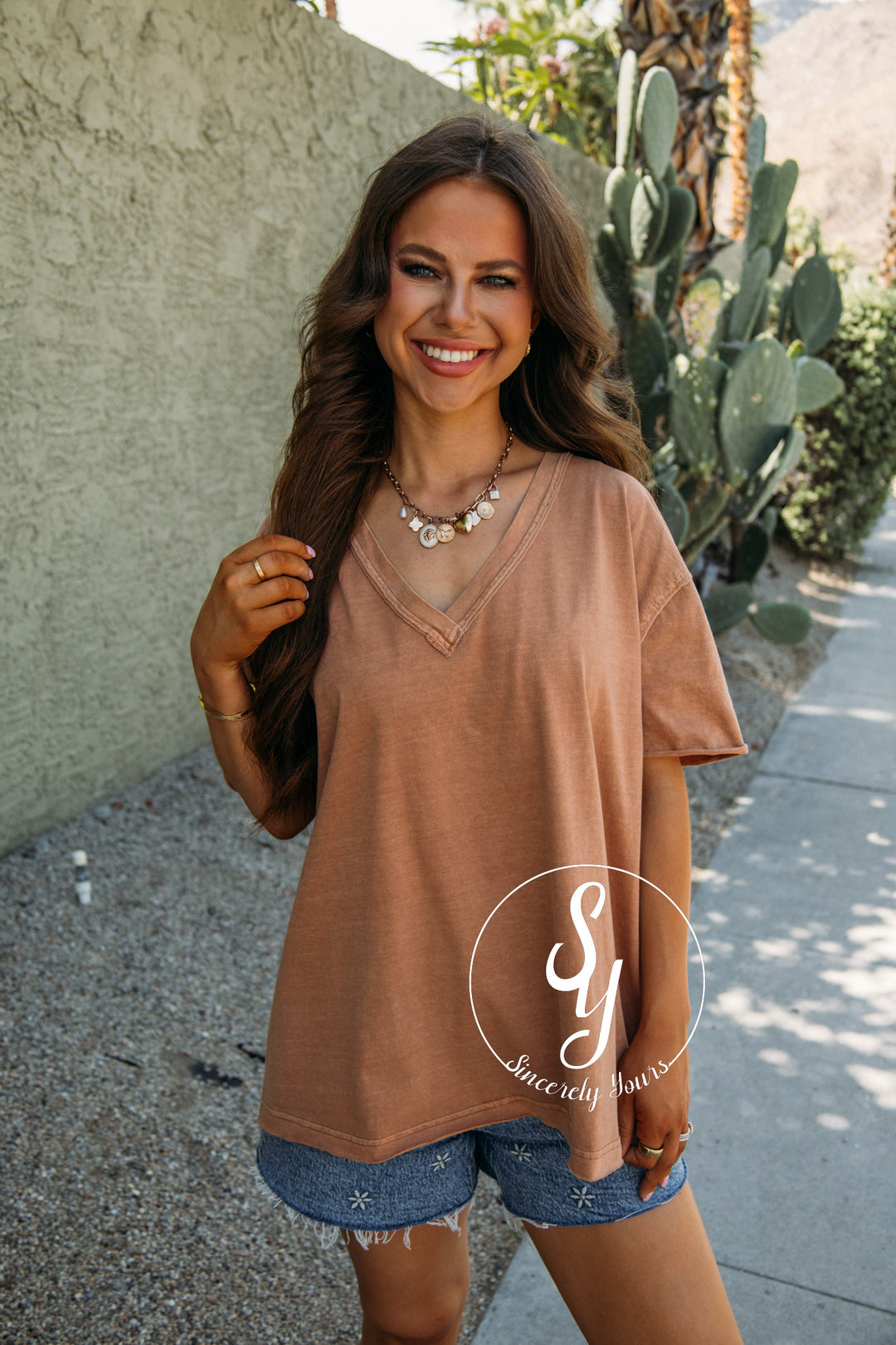 Easy Going Feels Top - Dusty Apricot