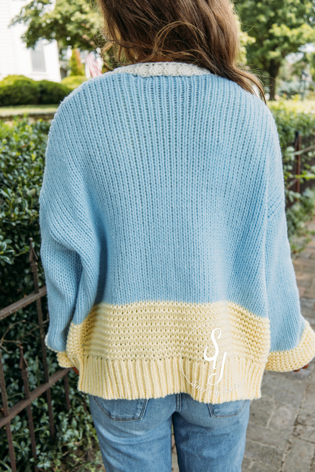 Harvest Moon Cardigan - Sky/Daisy