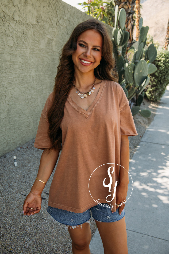 Easy Going Feels Top - Dusty Apricot