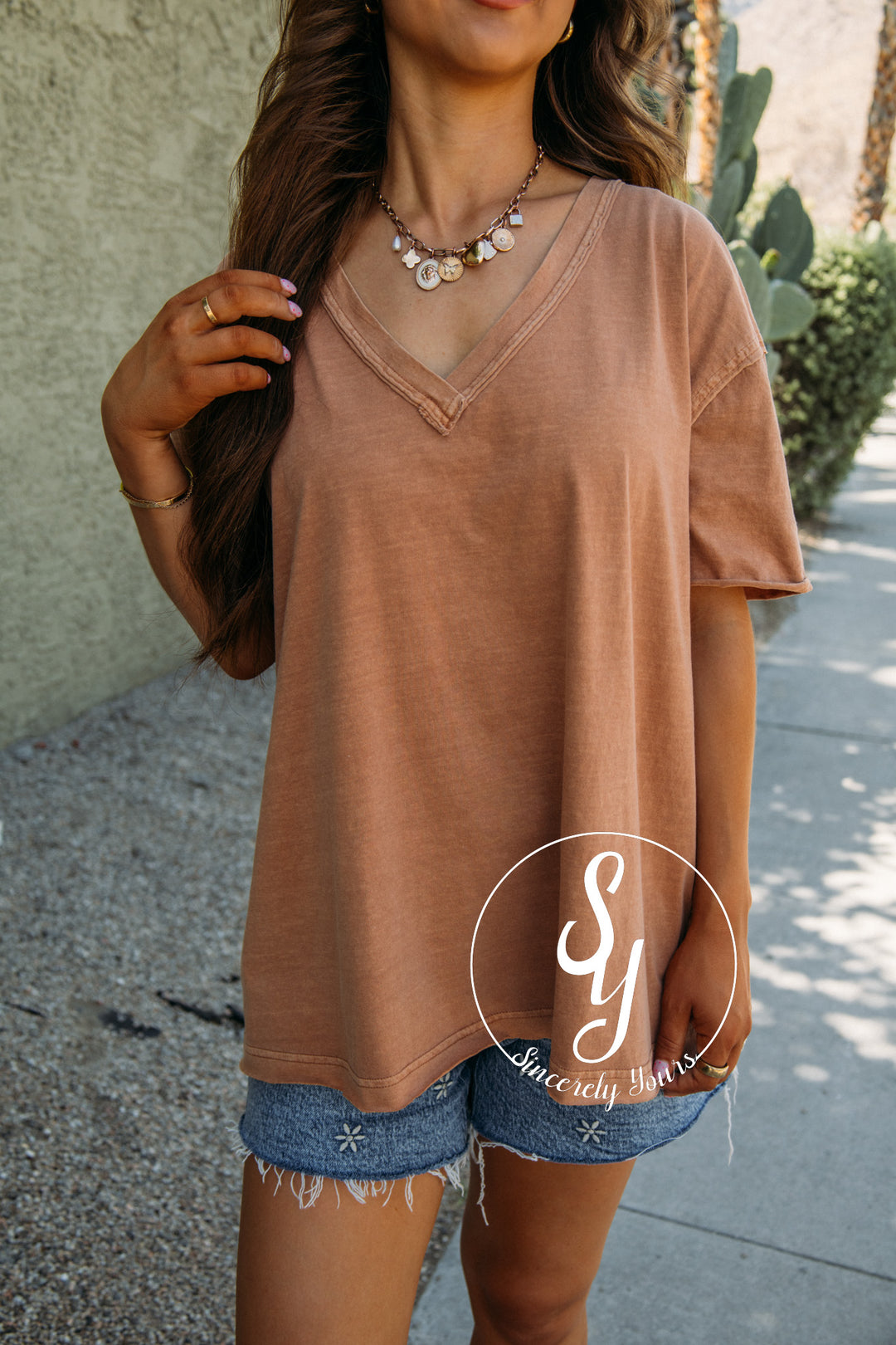 Easy Going Feels Top - Dusty Apricot