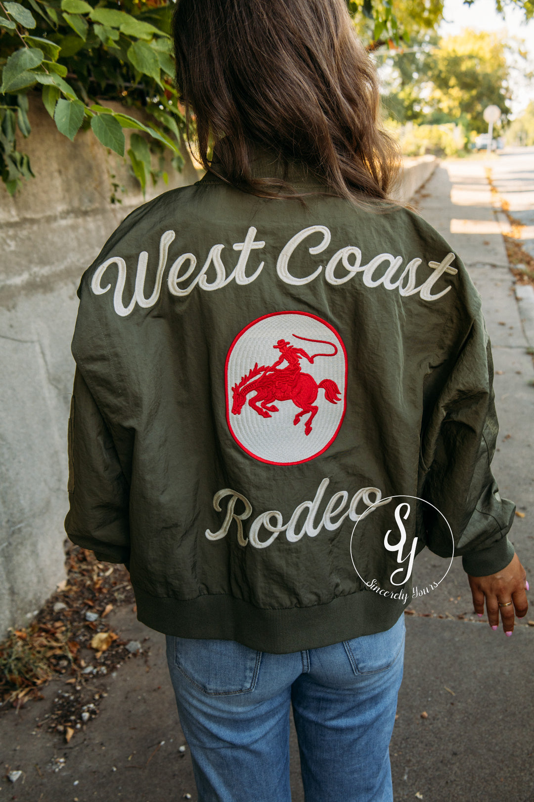 Patched Bomber Jacket - Army Green