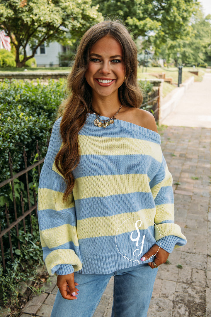 Better In Stripes - Sky/Lemon