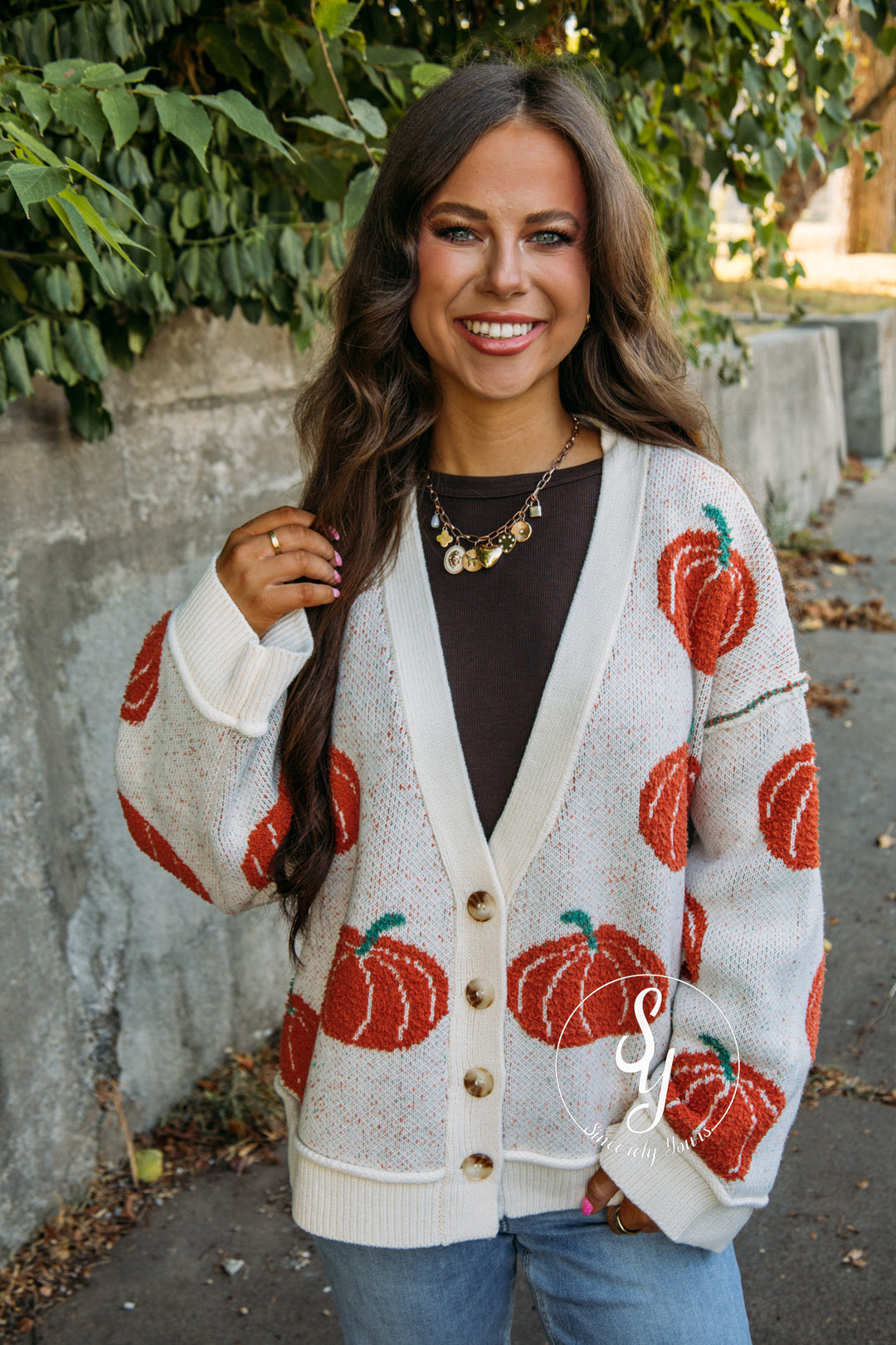 Pumpkin Love Cardigan - Ivory