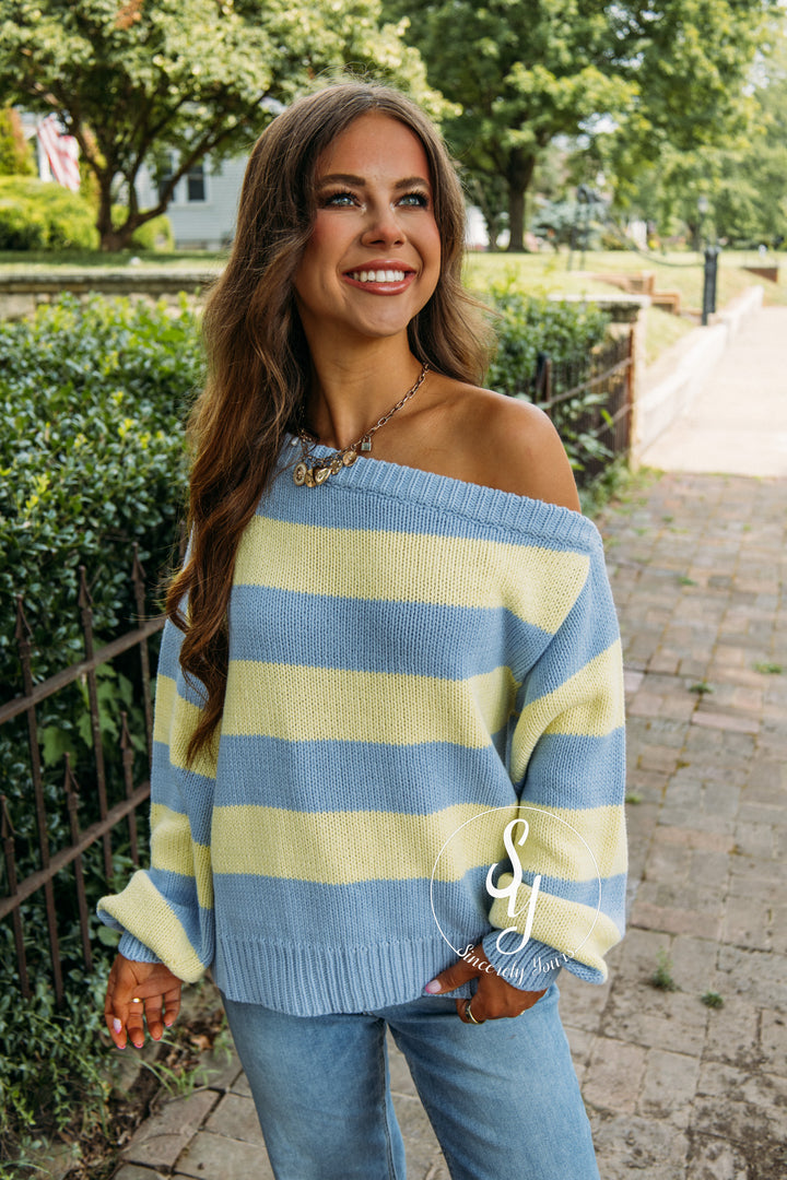 Better In Stripes - Sky/Lemon