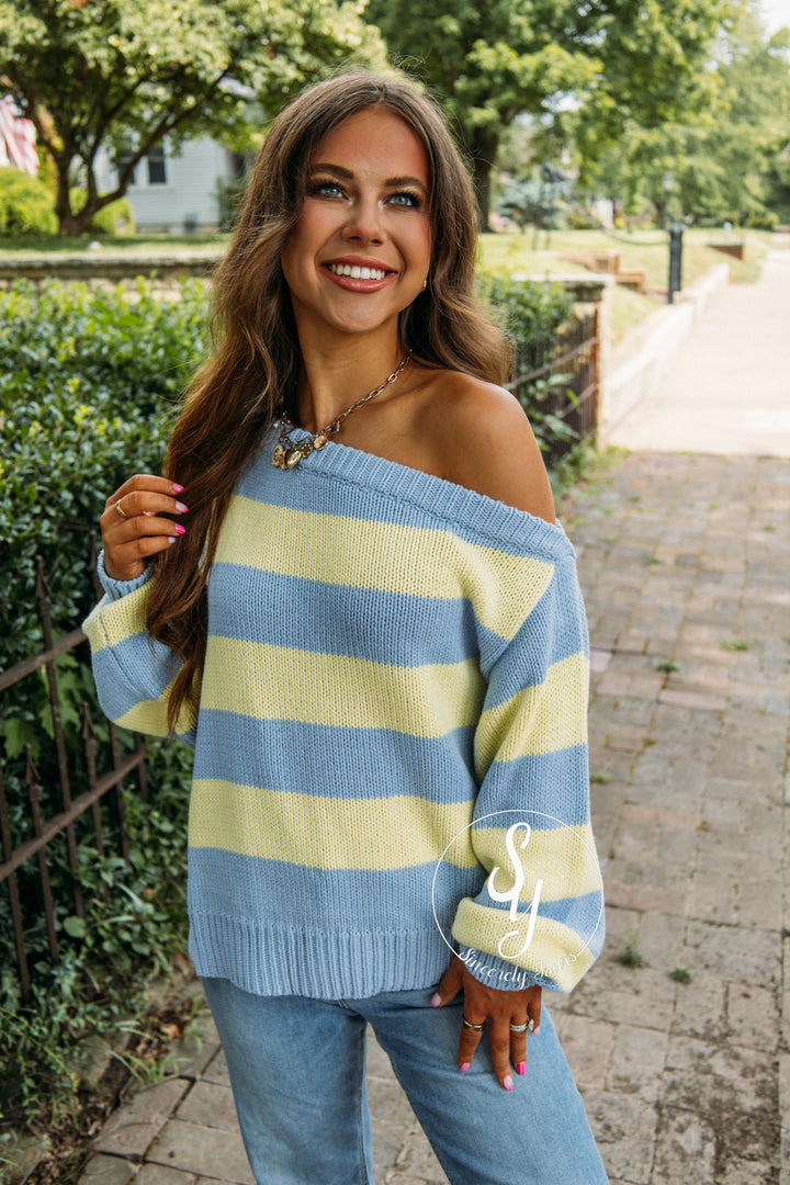 Better In Stripes - Sky/Lemon