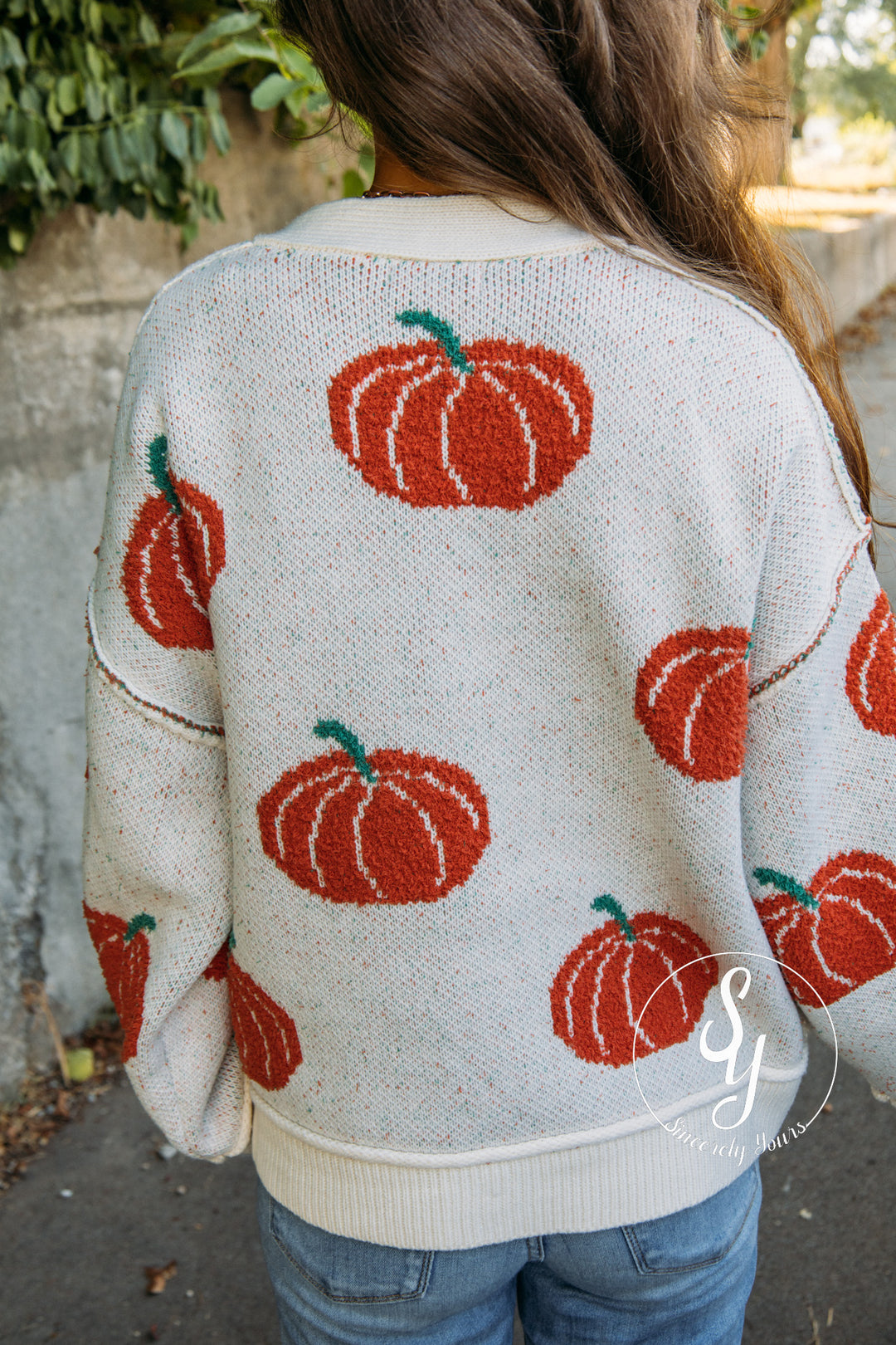 Pumpkin Love Cardigan - Ivory