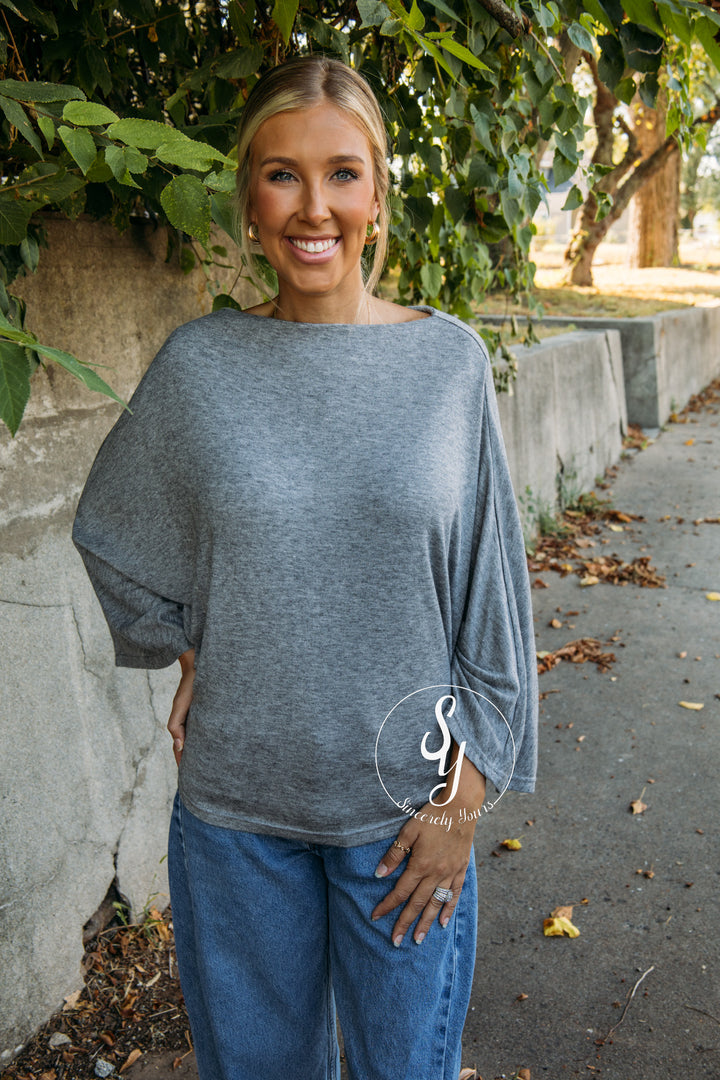 Off Duty Top- Heather Grey