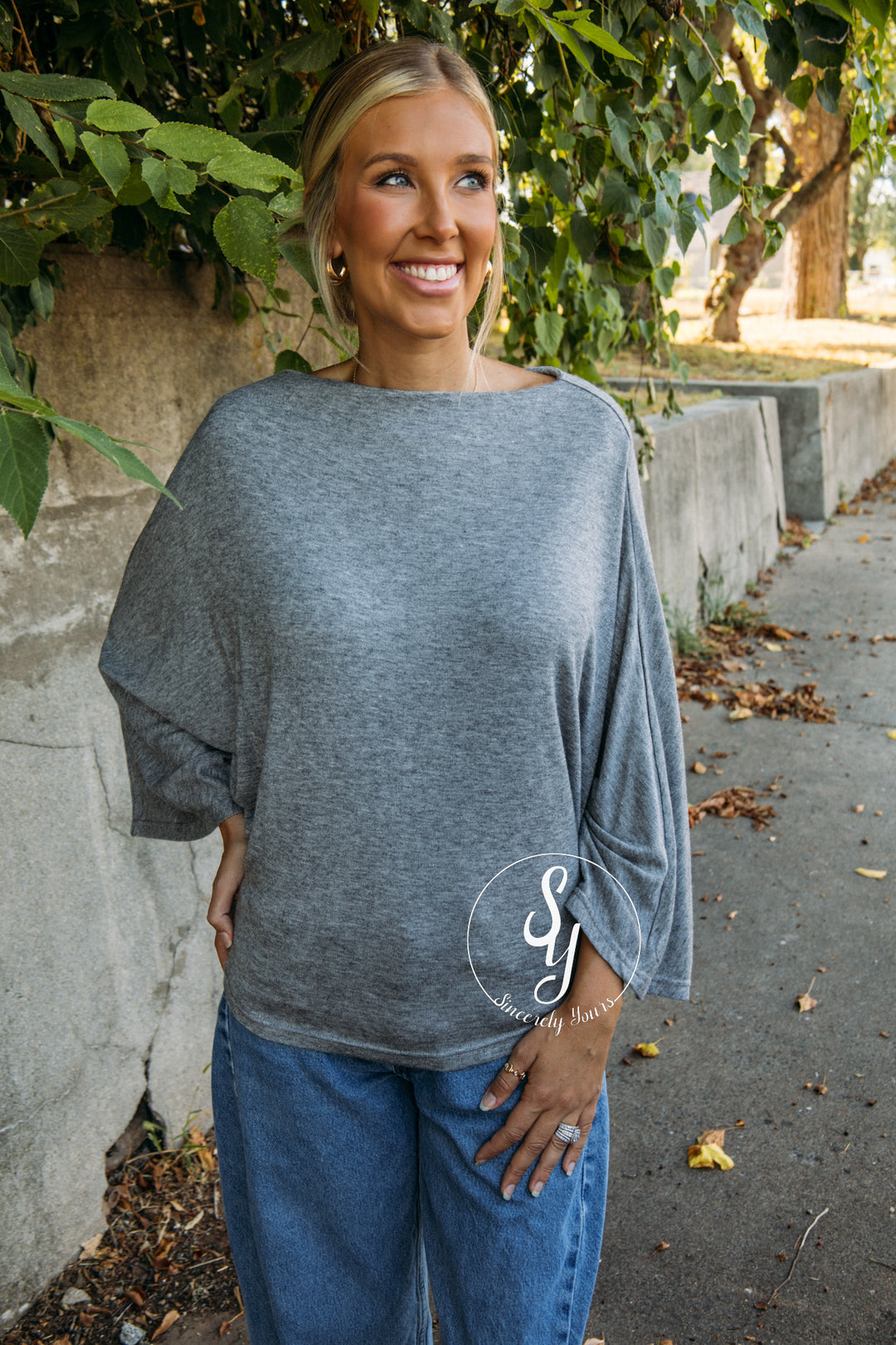 Off Duty Top- Heather Grey