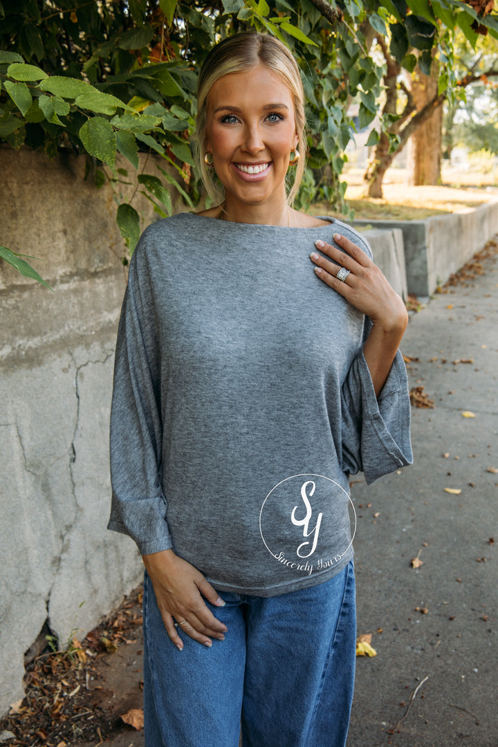 Off Duty Top- Heather Grey