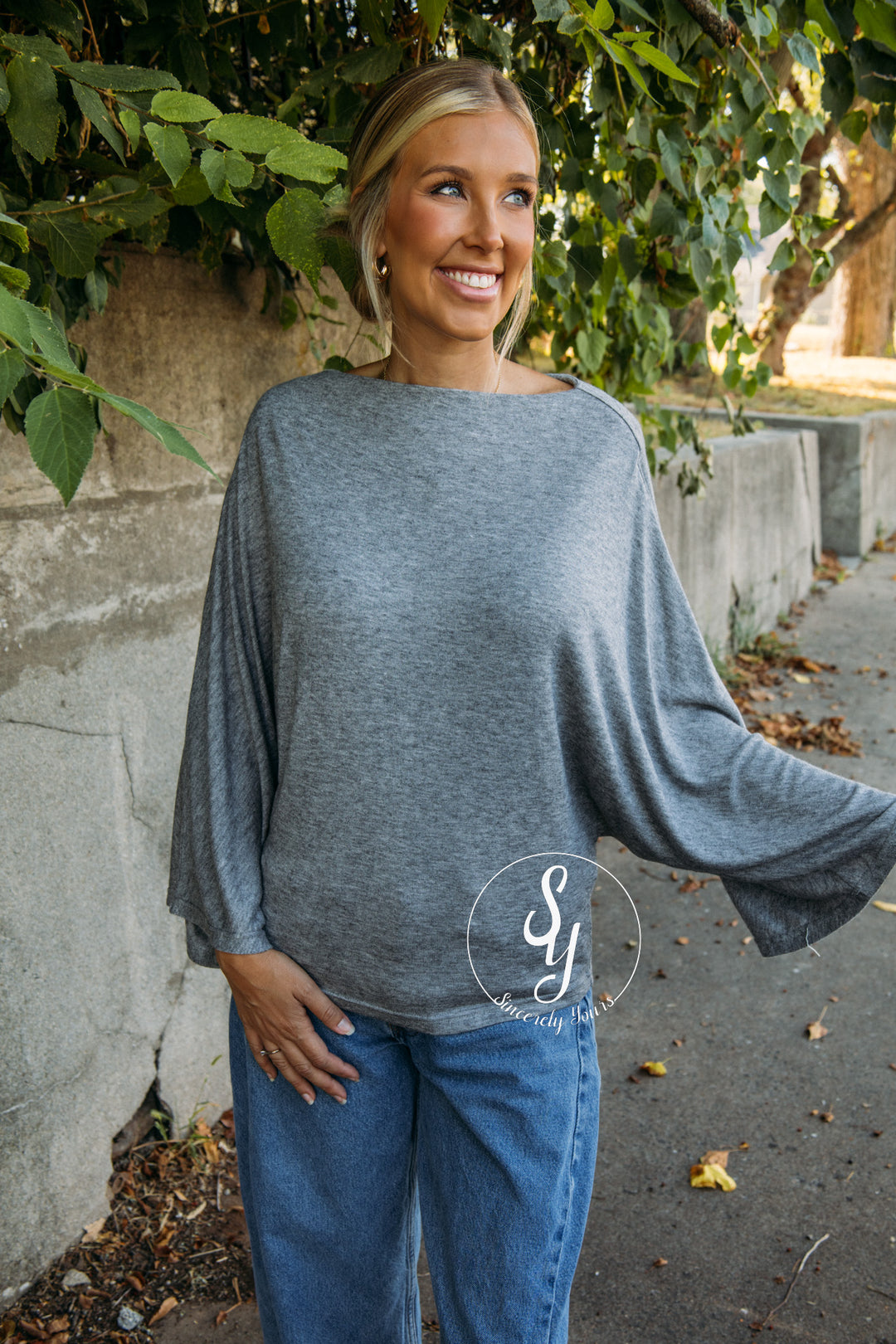 Off Duty Top- Heather Grey