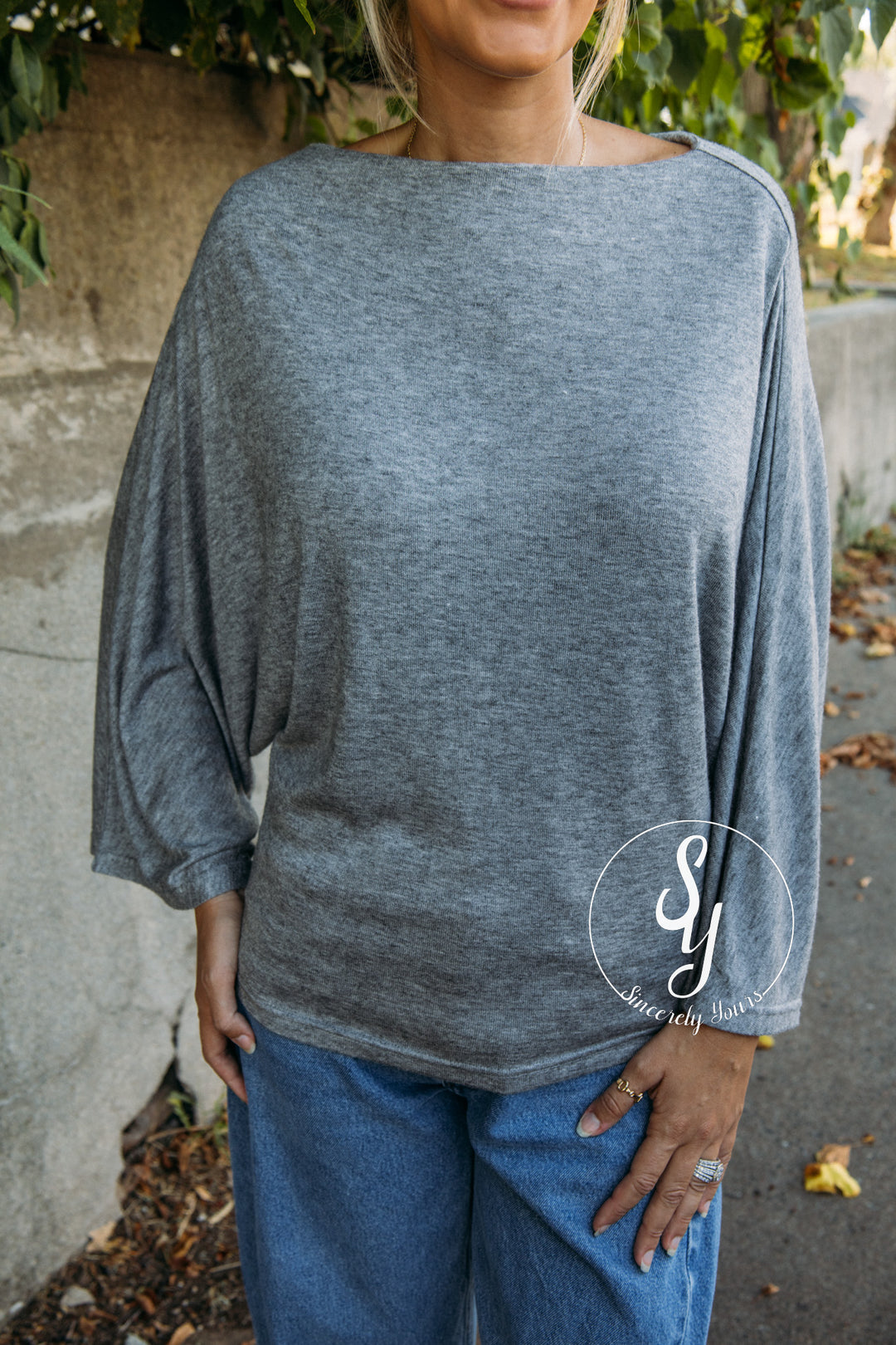Off Duty Top- Heather Grey