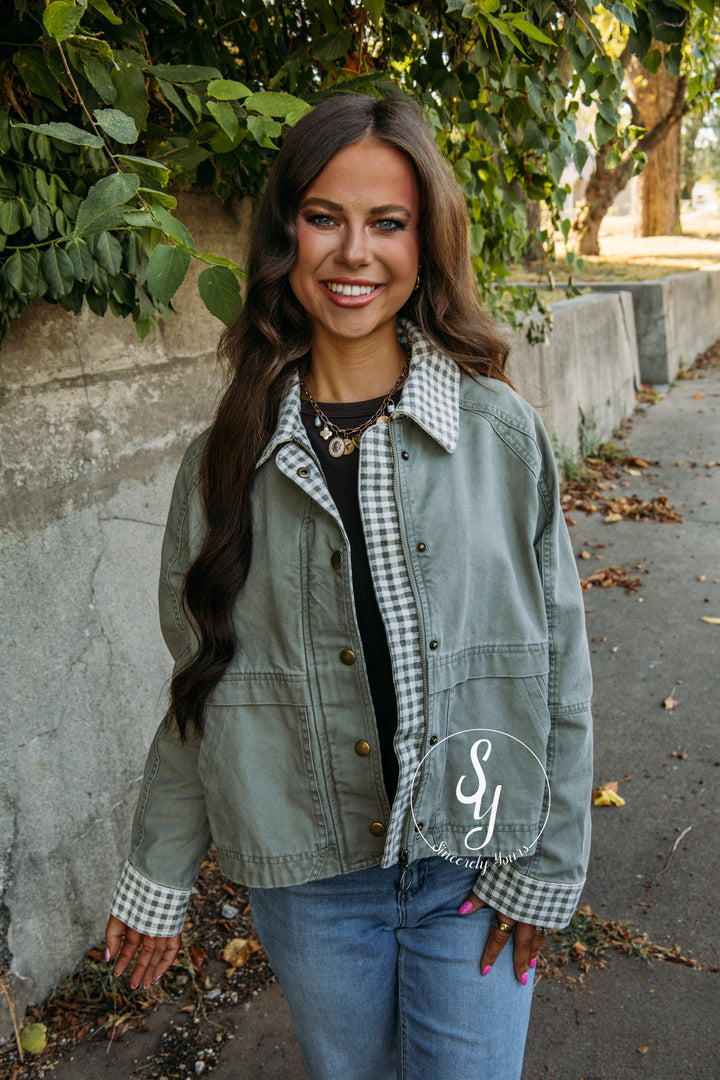 Caught Your Eye Jacket - Olive