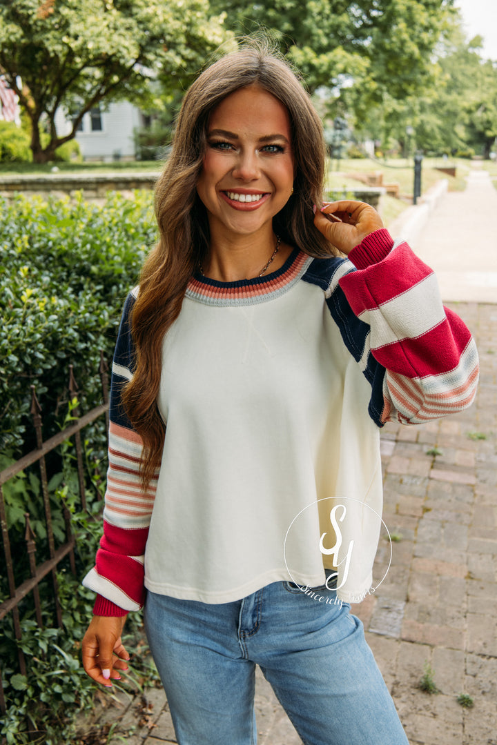 Good Day Sweater - Cream/Navy