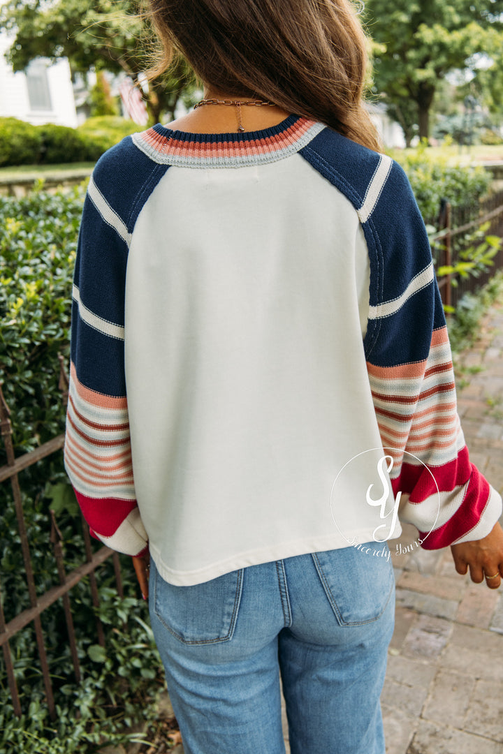 Good Day Sweater - Cream/Navy