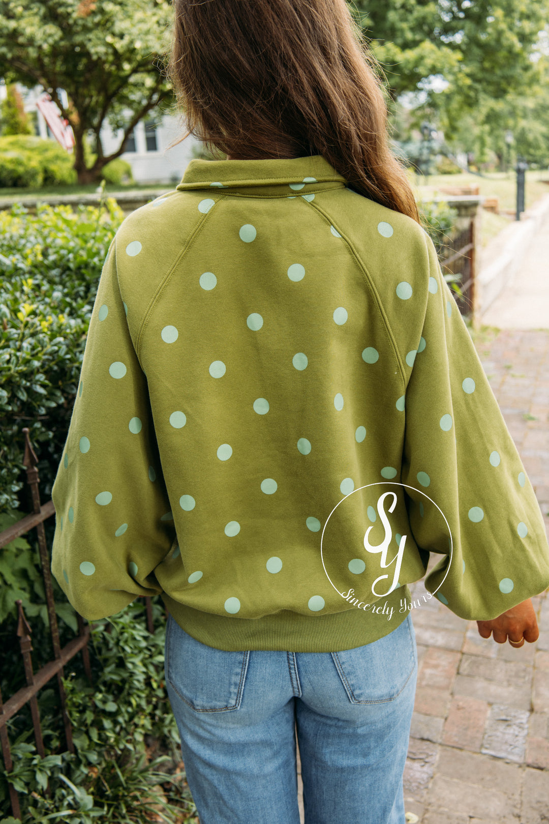 Dot To Dot Pullover - Olive/ Green