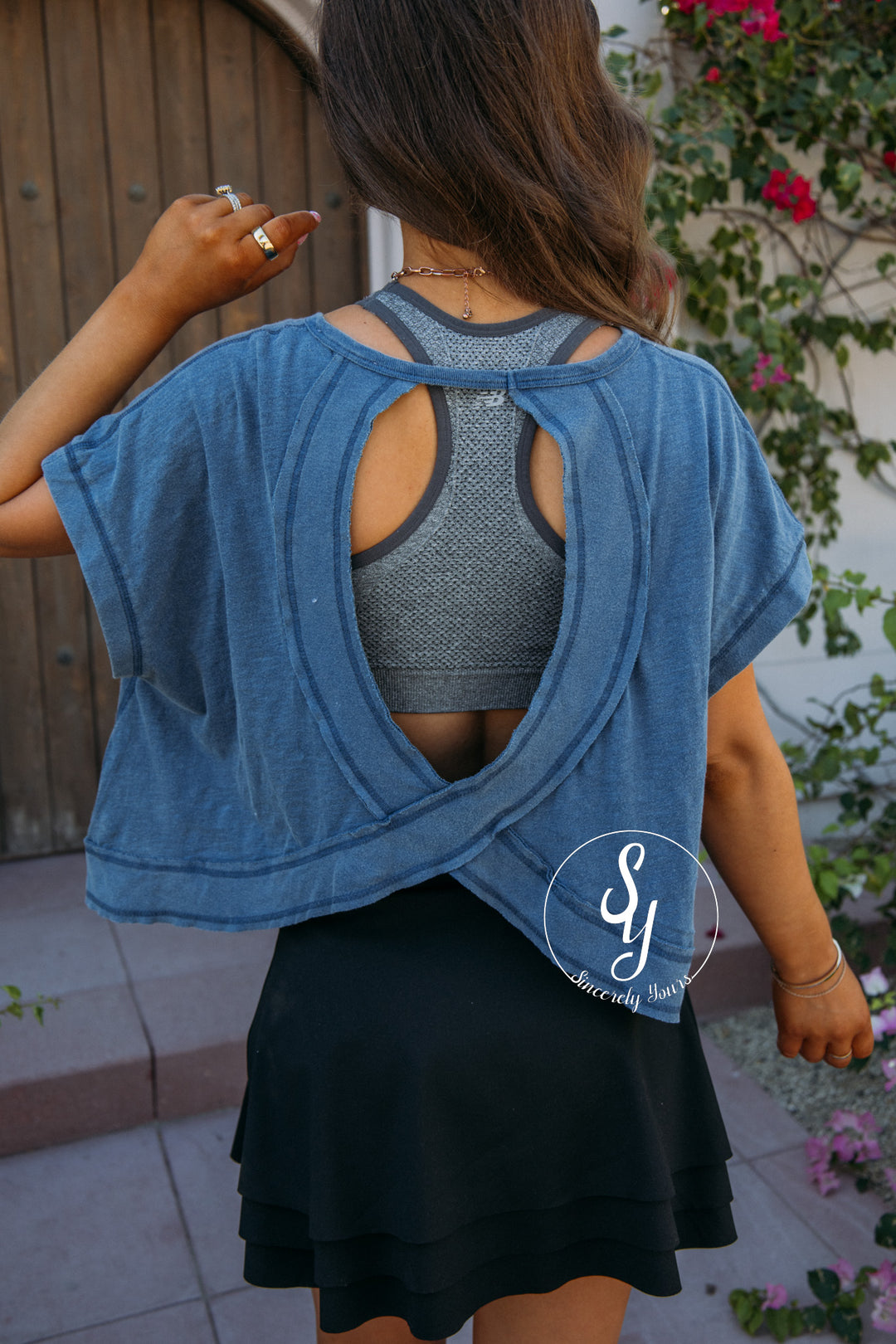 Keeping Tabs Top - Navy