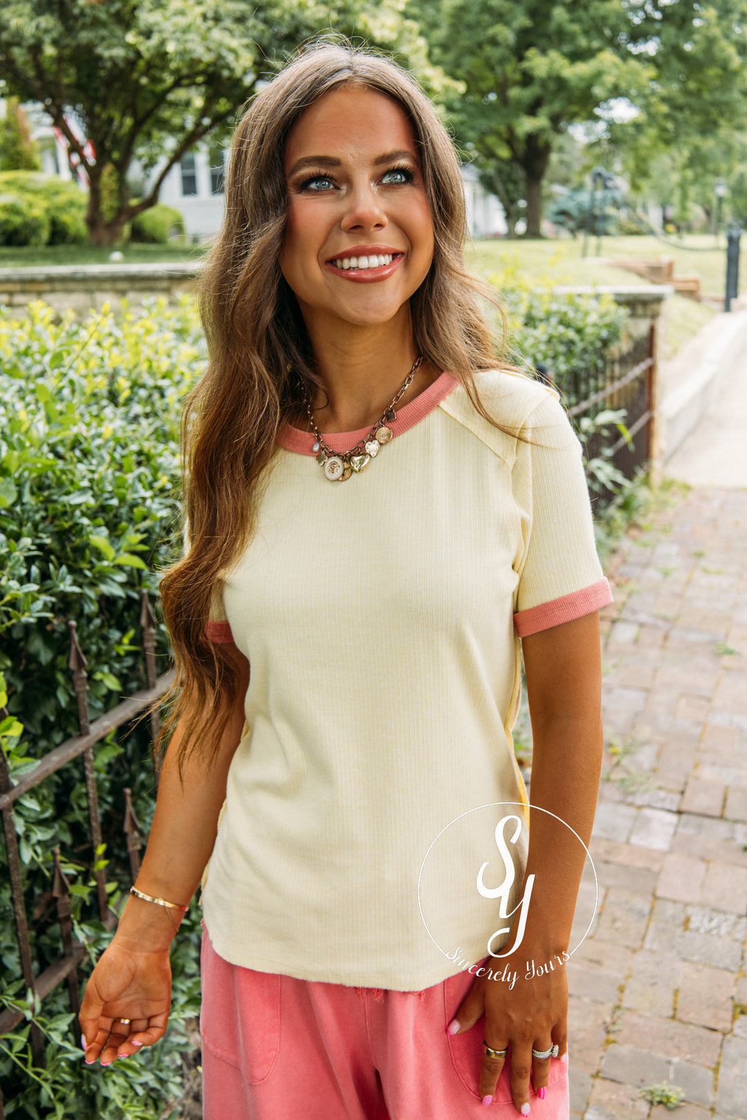 Couture Love Top - Yellow/Coral
