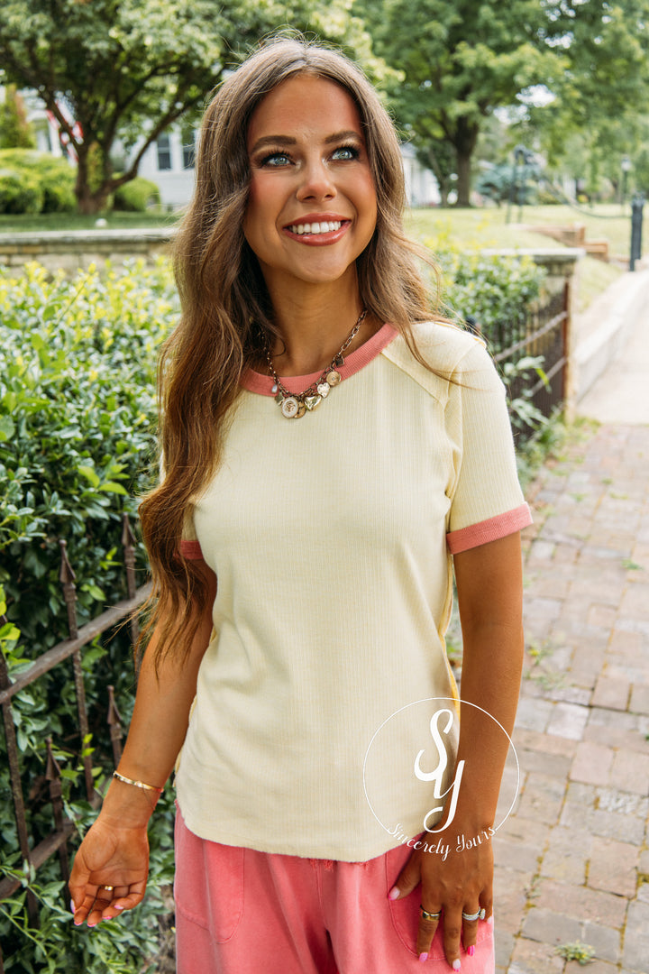 Couture Love Top - Yellow/Coral