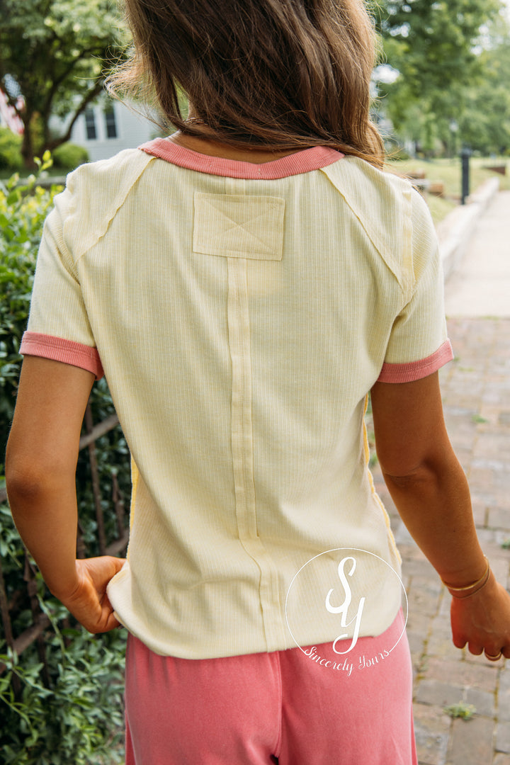 Couture Love Top - Yellow/Coral