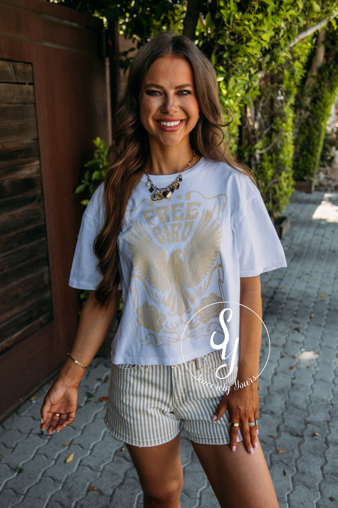 Fly Bird Graphic Top - White