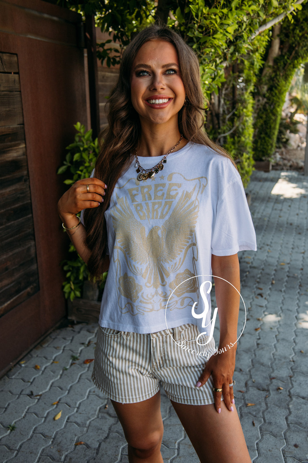 Fly Bird Graphic Top - White