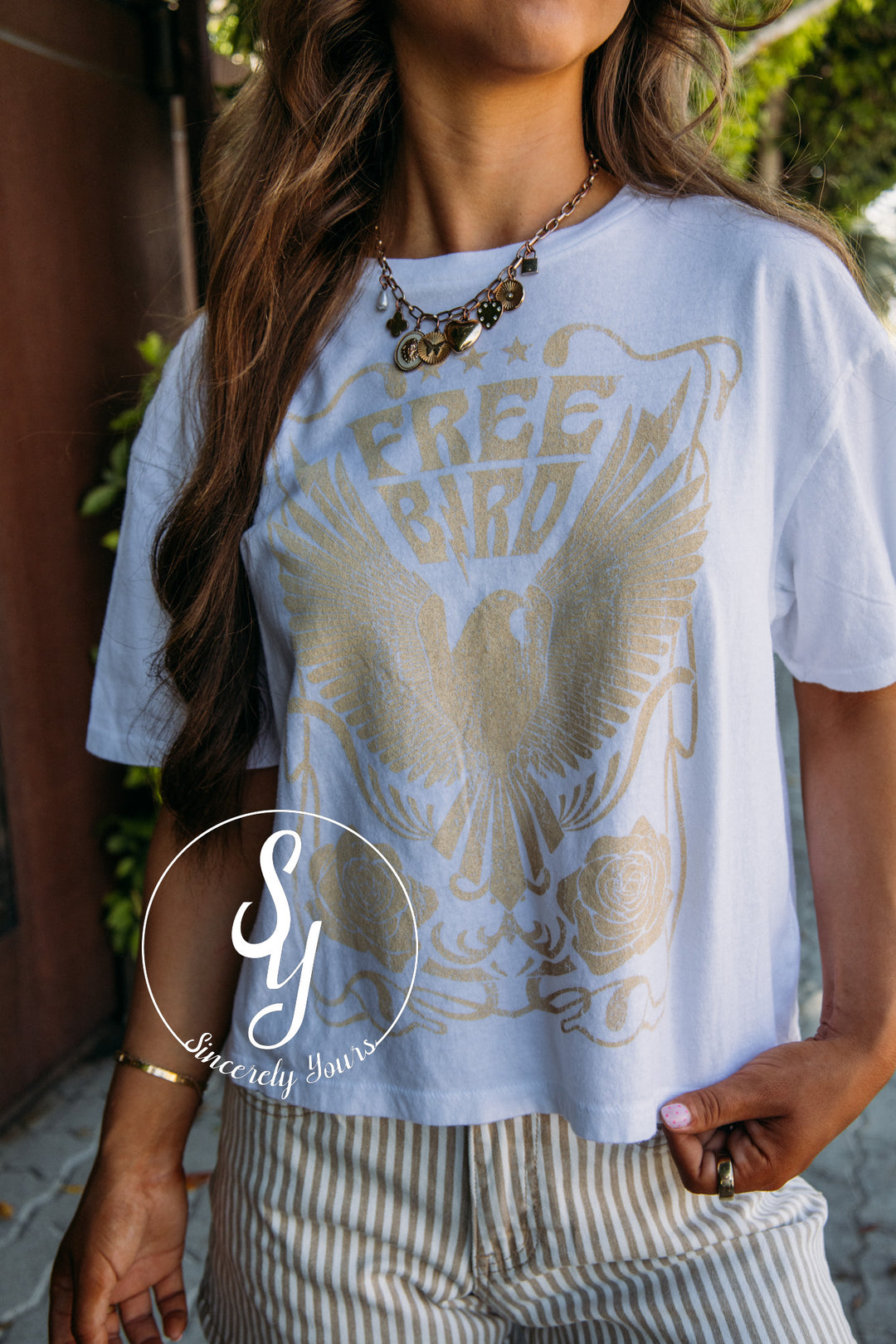 Fly Bird Graphic Top - White
