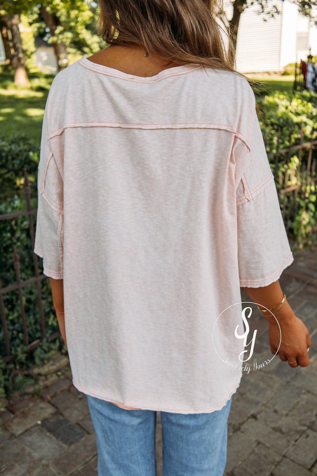 Patched Star Top - Lt. Pink